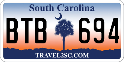 SC license plate BTB694