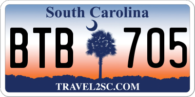 SC license plate BTB705