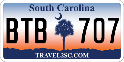 SC license plate BTB707