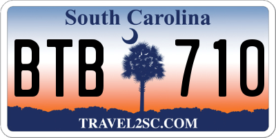 SC license plate BTB710