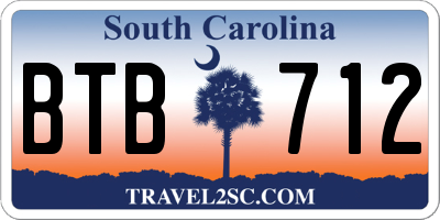 SC license plate BTB712