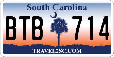 SC license plate BTB714