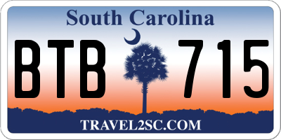 SC license plate BTB715