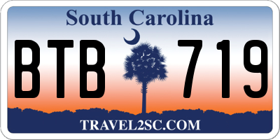 SC license plate BTB719