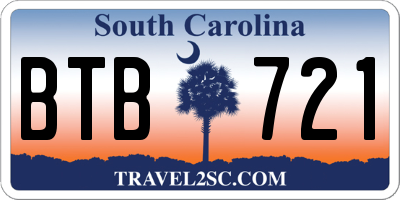SC license plate BTB721