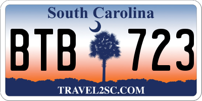 SC license plate BTB723