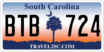 SC license plate BTB724