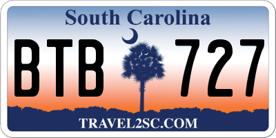 SC license plate BTB727