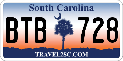 SC license plate BTB728
