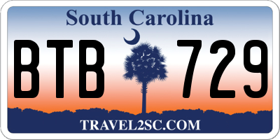 SC license plate BTB729