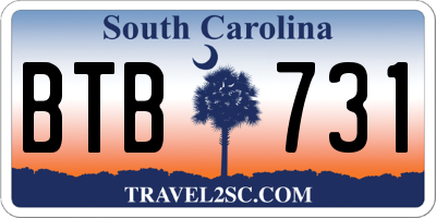 SC license plate BTB731
