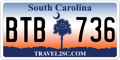 SC license plate BTB736