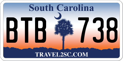 SC license plate BTB738