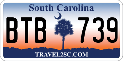 SC license plate BTB739