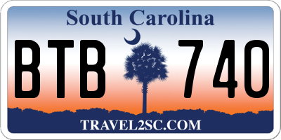 SC license plate BTB740