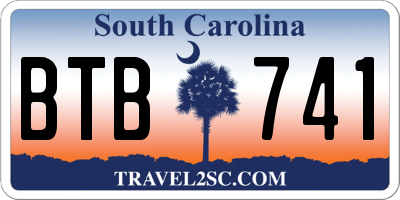SC license plate BTB741