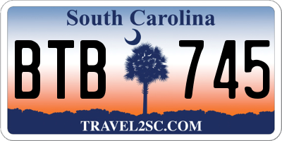 SC license plate BTB745