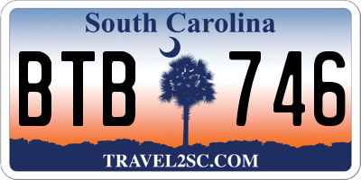 SC license plate BTB746