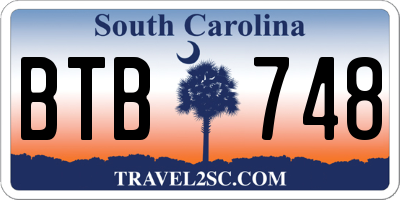 SC license plate BTB748