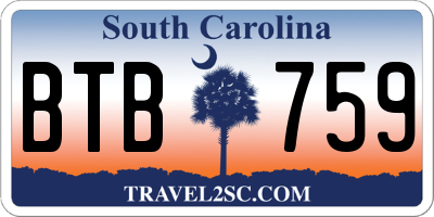 SC license plate BTB759