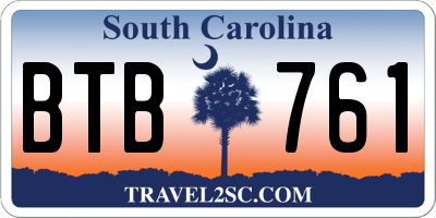 SC license plate BTB761