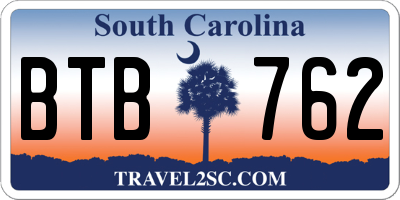 SC license plate BTB762