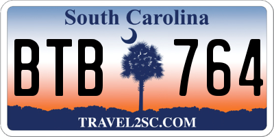 SC license plate BTB764
