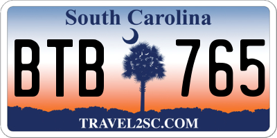 SC license plate BTB765