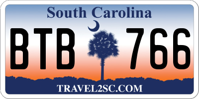 SC license plate BTB766