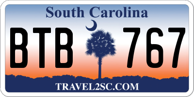 SC license plate BTB767