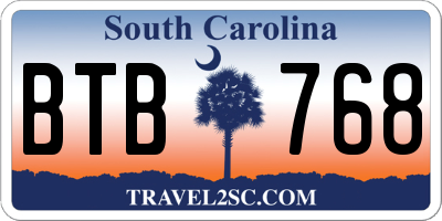 SC license plate BTB768