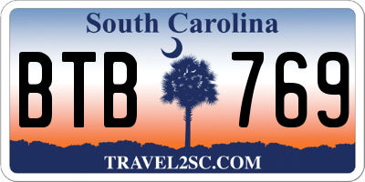 SC license plate BTB769