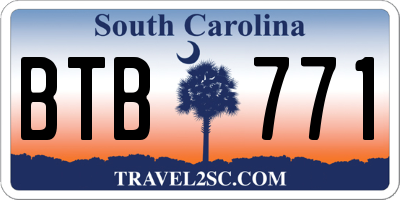 SC license plate BTB771