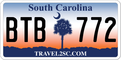SC license plate BTB772