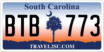 SC license plate BTB773