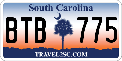 SC license plate BTB775