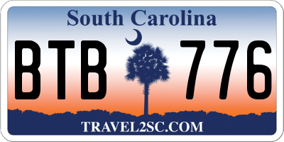 SC license plate BTB776