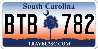 SC license plate BTB782