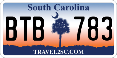 SC license plate BTB783