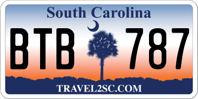 SC license plate BTB787