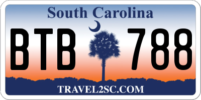 SC license plate BTB788