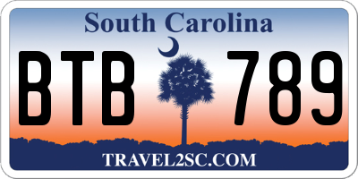SC license plate BTB789