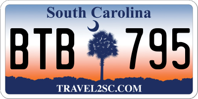 SC license plate BTB795