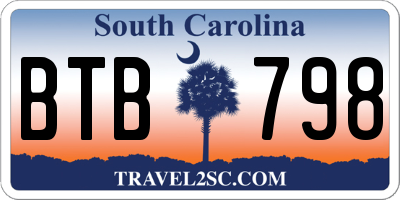 SC license plate BTB798