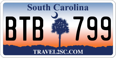 SC license plate BTB799