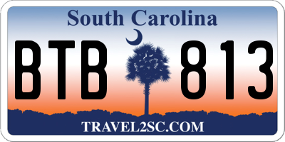 SC license plate BTB813