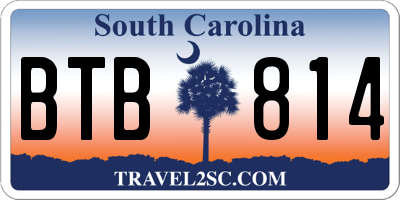 SC license plate BTB814