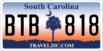 SC license plate BTB818