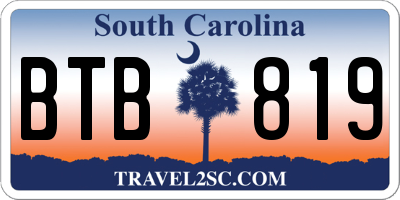 SC license plate BTB819