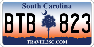 SC license plate BTB823